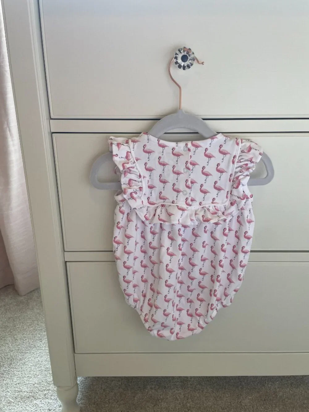 Lila and Hayes Pink Flamingo Ruffle Bubble Size 9 to 12 Months